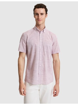 Pierre Cardin Erkek Bordo %100 Pamuk Regular Fit Yazlık Gömlek 50325364-VR014