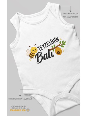 Morivo Kids Teyzesinin Balı Sıfır Kol Bebek Zıbını %100 Pamuk