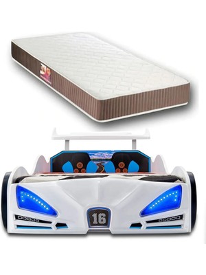 İnegöl'den Eve Bugattı - Arabalı Yatak, Araba Yatak, Full Işıklı, Kumandalı, Sesli, - 90 x 1.90 cm Yataklı