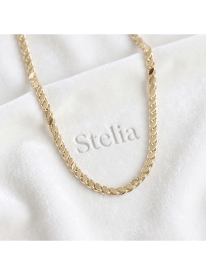 Stelia Altın Renk Arpa Zincir Kolye 45 cm