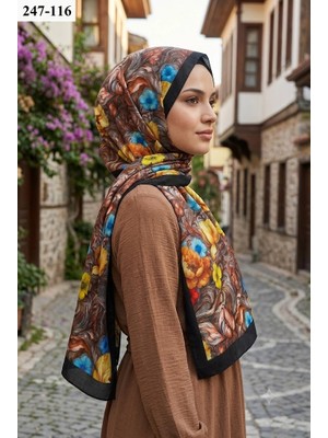 Sharell Fransız Ipeği Şal (Kahve) 247-116