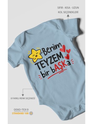 Morivo Kids Benim Teyzem Bir Başka! Kısa Kollu Bebek Body %100 Pamuk