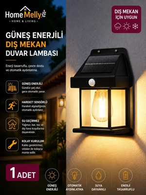Btm Home Tekli Suya Dayanıklı Hareket Sensörlü Güneş Enerjili Balkon Bahçe Aydınlatması Ampul
