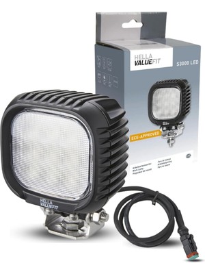 Hella LED Çalışma Farı S3000 12/24/48V 3000LM Vidalanmış/montaj Hareketli Montaj Barı Yakın Alan Aydınlatması Kablo Uzunluğu: 800MM Soket Modeli: Deutsch Soket LED Work Lamp 357109002 1ga 357 109-002