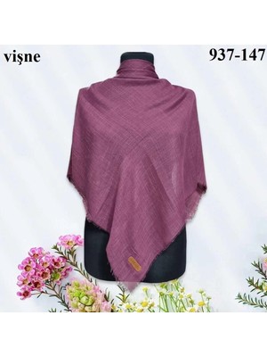 Soft İpek Soft Ipek Düz Renk Flamlı Pamuk Eşarp (Vişne) 937-147