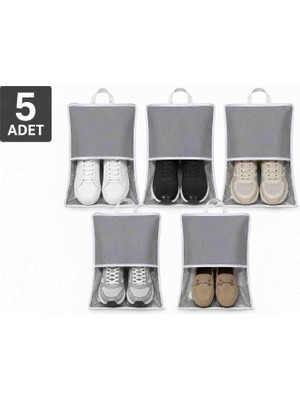 Melisa Tekstil 5'li Ayakkabı Saklama Çantası Valiz Içi Düzenleyici Organizer Seti 32X45 cm