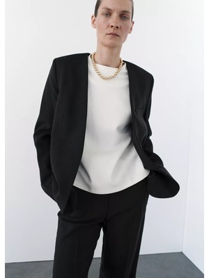 Mango Klapasız Kumaş Blazer Ceket