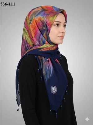 Naz İpek Naz Ipek Desenli Sökme Boncuklu Eşarp 536-111