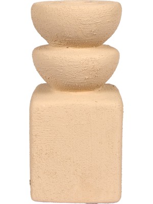 Herdekora Dekoratif Seramik Şamdan Sude Krem 7X15 Cm.