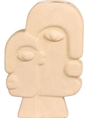 Herdekora Dekoratif Seramik Vazo Picasso Krem 19X29 Cm.