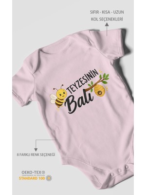 Morivo Kids Teyzesinin Balı Kısa Kollu Bebek Body %100 Pamuk