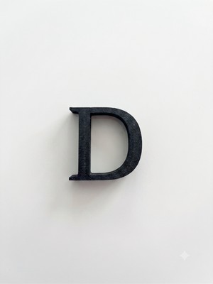 OZN 3D Tasarım Dekoratif Harf 'd' Tinos Font (4 Cm)- Siyah