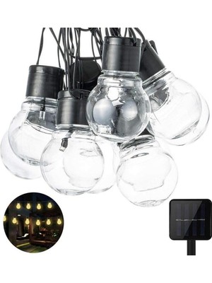 AyrStore Solar 10LED Ampül 8 Mod 3.5mt Güneş Enerjili Dış Bahçe Aydınlatma Dekorasyon Günışığı