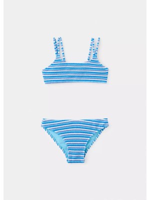 MANGO Kids Çizgili dokulu bikini