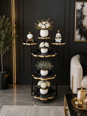 Çiçeklik Saksılık Gold Detaylı