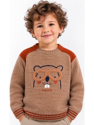 Baby Hola Erkek Çocuk Handsome Detaylı Kışlık Triko Kazak 23204