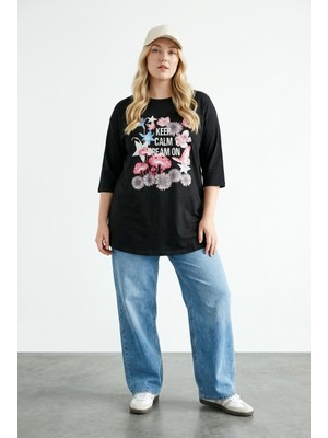 Stil Diva Çiçek Baskılı T-Shirt
