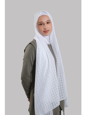 Hürrem Bone Beyaz Pratik Hazır Geçmeli Şal Desenli Şifon Hijab Boneli 2415_42