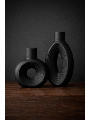 Edda Design Loop Tasarım Modern Dekoratif Vazo Seti (2'li) – Minimal &amp; Şık Salon Aksesuarı