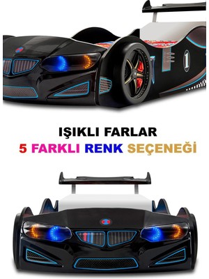 İnegöl'den Eve Arabalı Yatak, Bmw Rüzgarlıklı Ledli Arabalı Yatak - Gt3