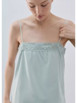 Mango Dantel Askılı Pamuklu Bluz