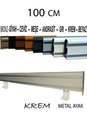 Perdemix Dekoratif Perde Ray Kornişi Alüminyum 2 Kanallı 3 cm  Metal Ayaklı