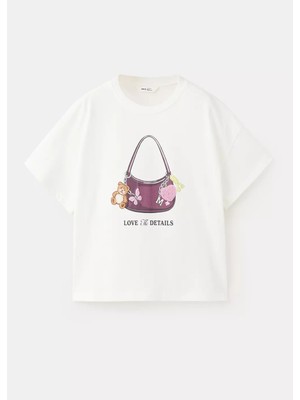 MANGO Kids Doku desenli pamuklu tişört