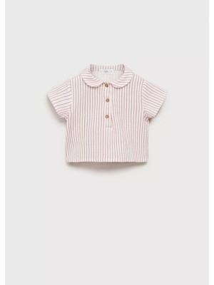 MANGO Baby Çizgili pamuklu gömlek