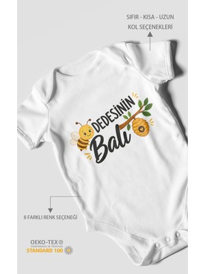 Morivo Kids Dedesinin Balı Kısa Kollu Bebek Body %100 Pamuk