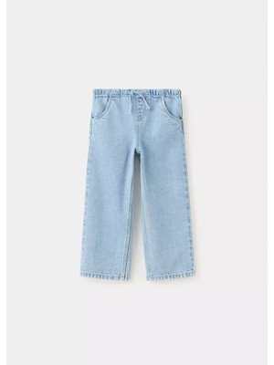 MANGO Baby Lastikli bel düz kesim jean pantolon