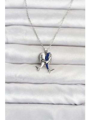 Marsilyan Mey Ithalat® 316L Çelik Zincir Gümüş Renk Dolphin Model Kadın Kolye