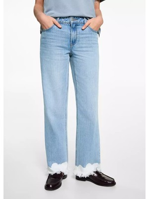 MANGO Teen Batik desenli düz kesim jean