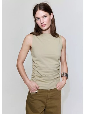 Mango Drape Pamuklu Bluz
