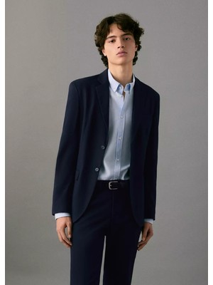 Mango Düz Kesim Kumaş Blazer Ceket