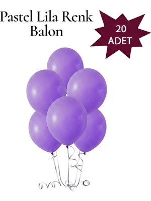 Lotus Party Pastel Lila Renk Balon - Lila Renk Balon 20 Adet