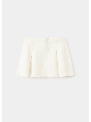 Mango Pileli Denim Etek