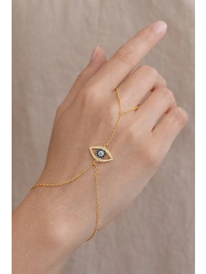 Nazar Göz Figürlü Gold Zirkon Şahmeran