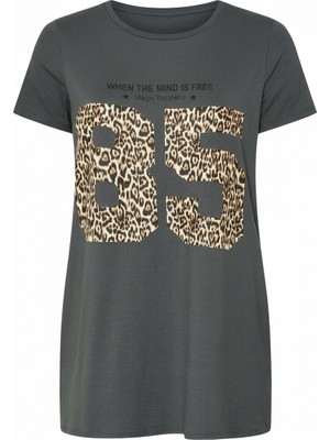 Stil Diva Leopar Desenli T-Shirt