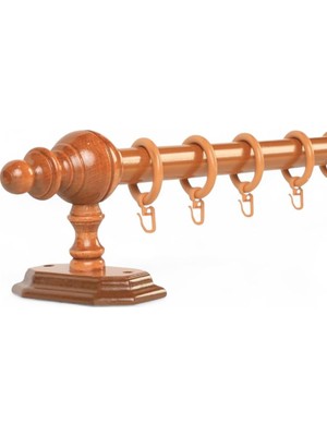 Meşe Raysız Ahşap Rustik Perde Askısı (100 Cm)