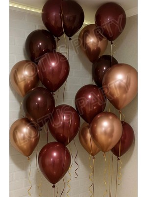 Empressco 20 Adet Metalik Bordo ve Krom Rose Gold Balon Seti, Şık Dekorasyon Için