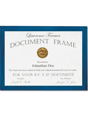 Lawrence Frames Mavi Ahşap Sertifika Resim Çerçevesi, Galeri Koleksiyonu, 8-1/2 x 11-Inç