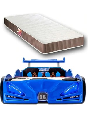 İnegöl'den Eve Bugattı - Arabalı Yatak, Araba Yatak, Full Işıklı, Kumandalı, Sesli, - 90 x 1.90 cm Yataklı