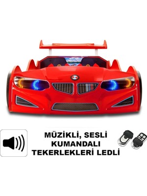 İnegöl'den Eve Bmw - Full - Arabalı Yatak Araba Karyola - M9 Serisi - Tekerleri Ledli & Kumandalı