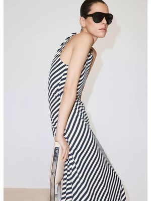 Mango Askılı Drape Triko Elbise