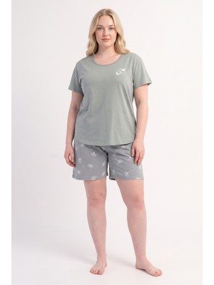 Stil Diva Büyük Beden Şortlu Penye Pijama Takımı