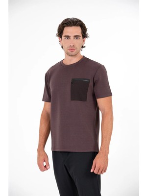 gmg firenze Sol Göğüsü Fermuarlı Cebi Garnili Erkek T-Shirt