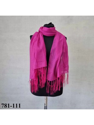 Moda Akyüz Simli ve Püsküllü Abiye Şal Fuşya 781-111
