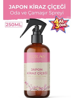 Auran Japon Kiraz Çiçeği Oda ve Çamaşır Spreyi 250 ml Abanoz Ağacı Koku Tipi