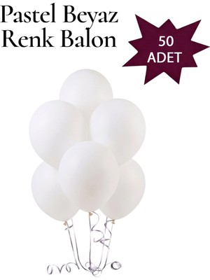 Lotus Party Pastel Beyaz Renk Balon - Beyaz Renk Balon 100 Adet