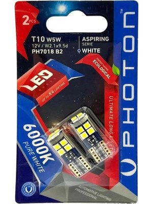 Photon Ampul T10 W5W 12V 12 LED Aspiring Serie (2'li Blister) Pht PH7018 B2